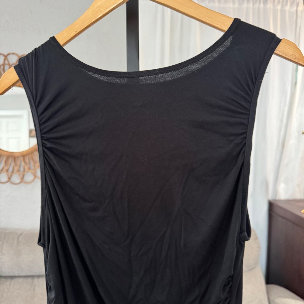 Halara NWT Dress Boat Neck Asymmetric Strap Ruched Pocket Flowy Maxi Casual - Picture 4 of 7